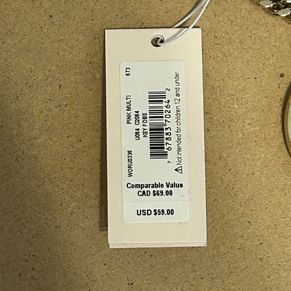 Kate Spade Pink Key and Card Holder with Metallic Finish - Picture 2 of 4